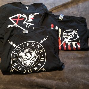 CM Punk T-Shirt Lot of 3 WWE